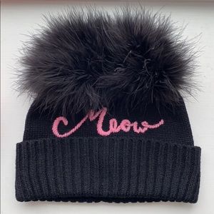 COPY - Kate Spade Meow Beanie w/ Marabou Poms